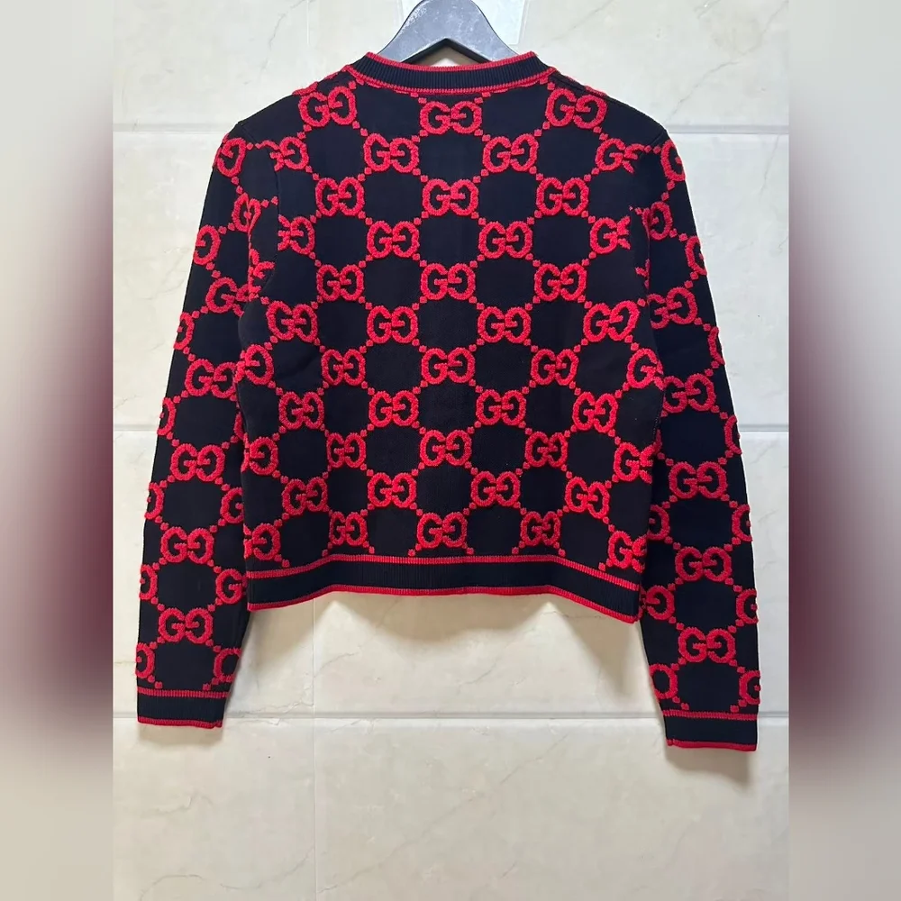 Gucci GG Jacquard Wool blend Knit Cardigan - Picture 2 of 16